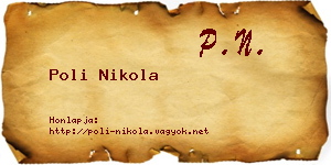 Poli Nikola névjegykártya